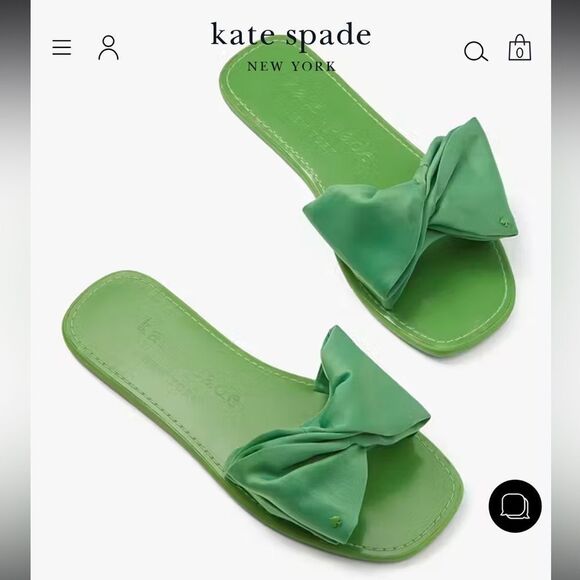 128.00 KATE SPADE NWOT OR BOX Bikini Bow Slide Sandals 7 ON SITE FULL Price - Picture 1 of 7